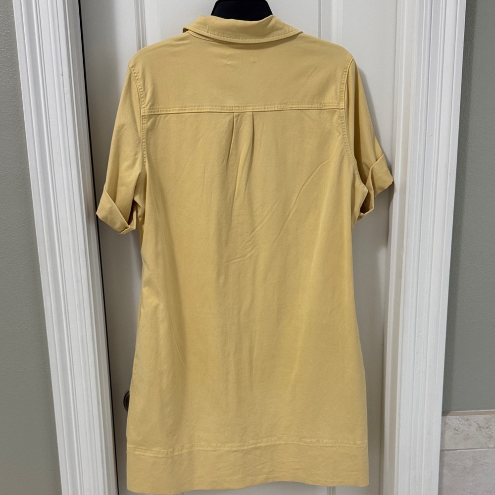 Kut from the Kloth Yellow Button-Front Utility Mini Dress - Picture 4 of 4
